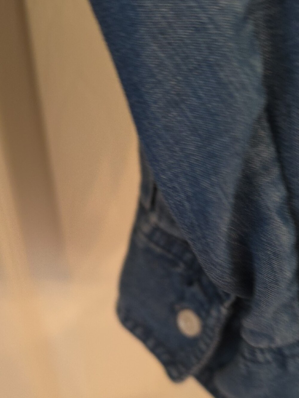 Chico's Chambray Button-Up Shirt in Medium Blue - Picture 3 of 4